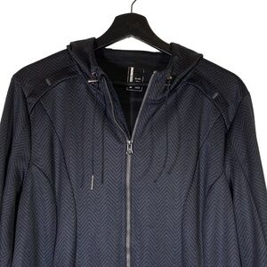Mondetta Full Zip Hooded Jacket Women XL Chevron print  Long Sleeve Thumb Hole